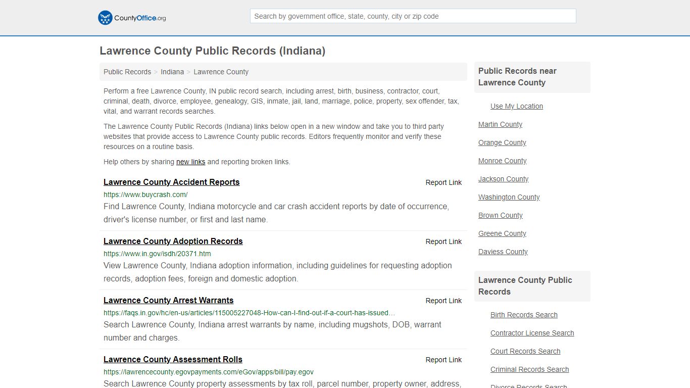 Public Records - Lawrence County, IN (Business, Criminal ...